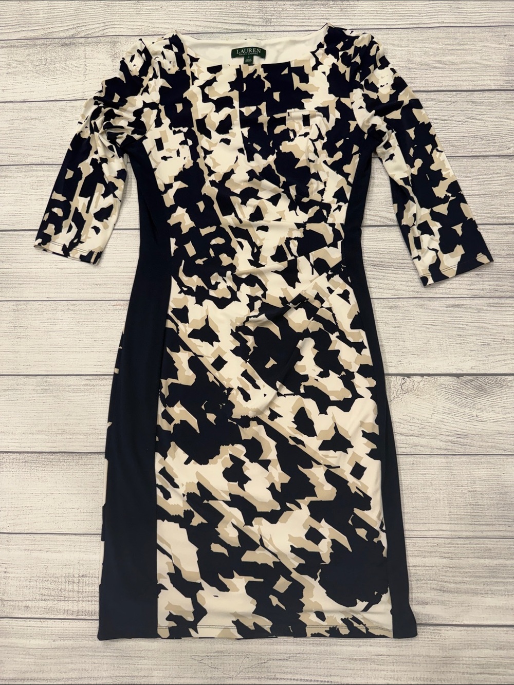 Lauren Ralph Lauren Black Cream Dress Size 4